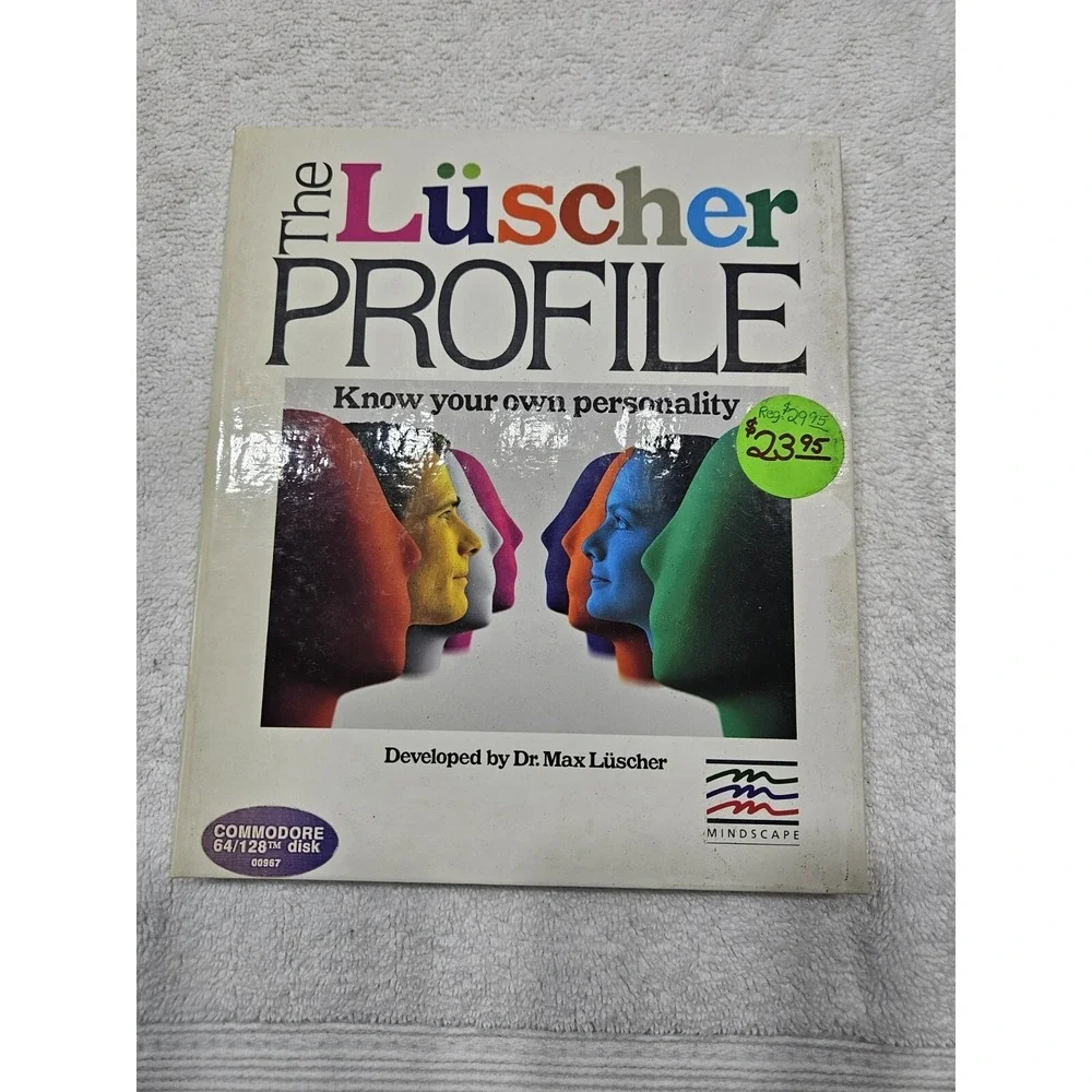 Rare Vintage The Luscher Profile by Mindscape for Commodore 64 and 128 1985